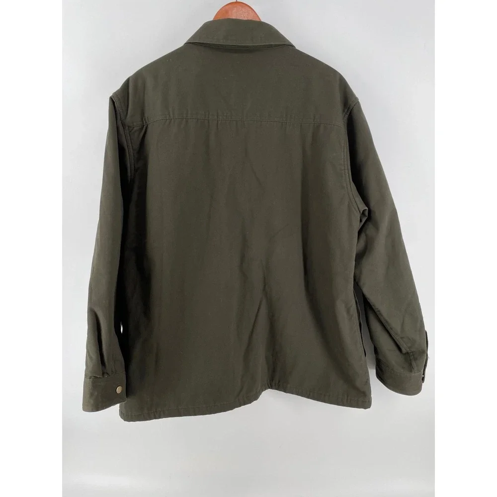 10W Apparel Workwear Shirt Jacket Mens XL Green Chore Fleece Lined Shacket - Picture 3 of 8